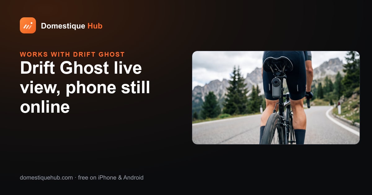 How a Drift Ghost's live picture reaches the ride screen through the phone's hotspot