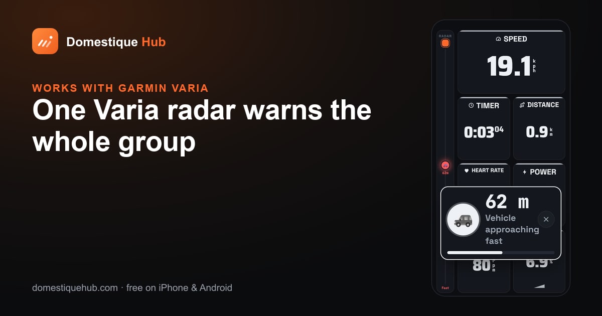 The radar rail and vehicle banner on the live ride screen